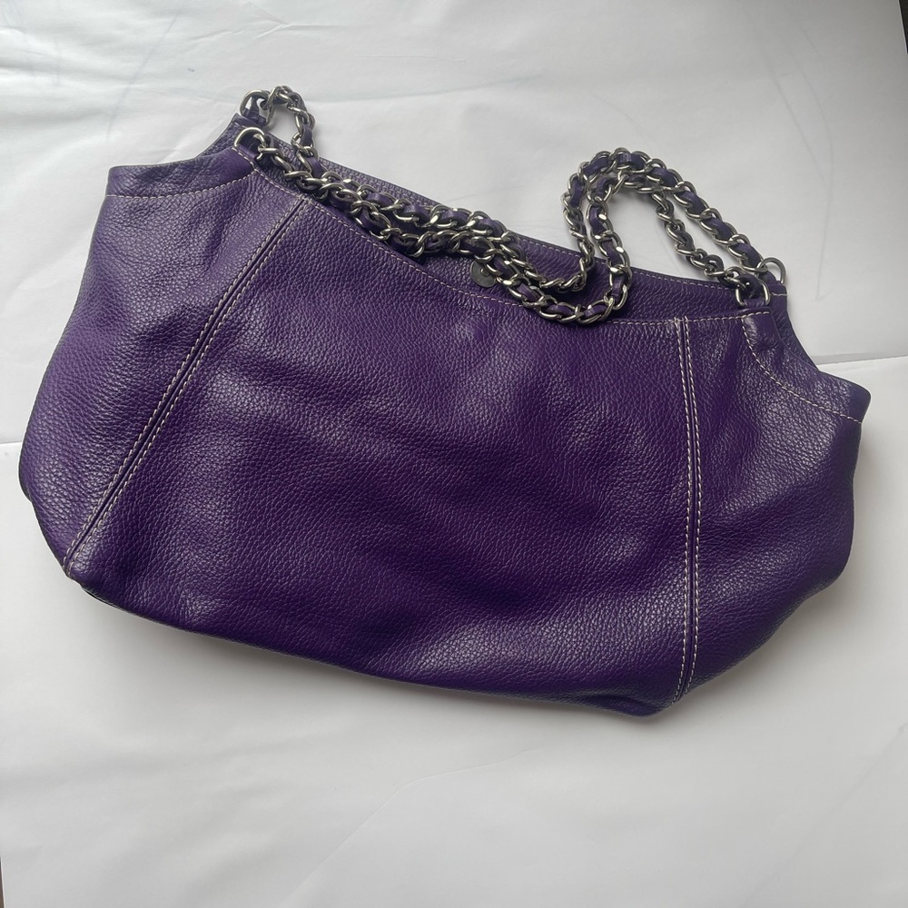 Italian made purple leather bag